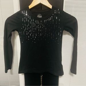 Faded Glory Black Sequin Long Sleeve Shirt